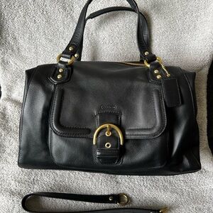 VINTAGE - Black Leather Coach Campbell Satchel Bag